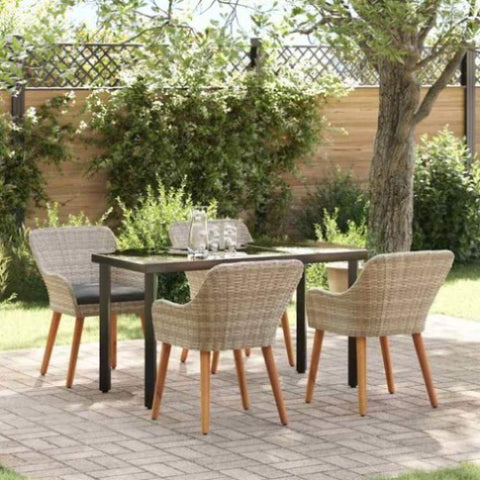 Dining Set Light grey Poly rattan 3261714