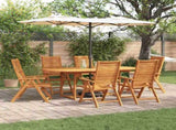 Garden Dining Set Folding 7 pcs Brown Solid Acacia Wood 3375715