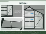 6 x 6ft Polycarbonate Greenhouse, Large Walk-In Green House with Slide Door and Window, Garden T3398P313628