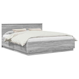 Bed Frame Grey Sonoma 180 x 200 cm Engineered Wood 3408143