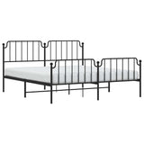 Metal Bed Frame without Mattress with Footboard Black 183x213cm 373910