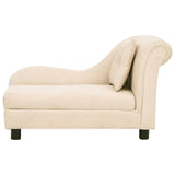 Dog Sofa with Pillow Cream 83x44x44 cm Plush 171106