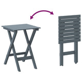 Rocking Chairs 2pcs with Foldable Table Grey Solid Wood Poplar 3281593