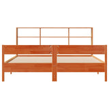 Bookcase Bed without Mattress Wax Brown 200x200cm Solid Wood Pine 3322977