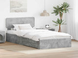 Bed Frame Concrete Grey 100 x 200 cm Engineered Wood 3412412