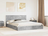 Storage Bed Concrete Grey 150 x 200 cm Engineered Wood 3411197