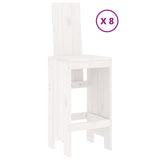 9 Piece Garden Bar Set White Solid Wood Pine 3157788