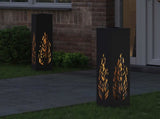 Solar LED Pathway Light 2 pcs Black Cold Rolled Steel 879800
