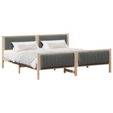 Bed frame Brown and dark grey 200 x 200 cm Solid pine wood 3394299