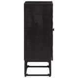 Sideboard Black 55x30x76 cm Solid Wood Mango and Iron 372005