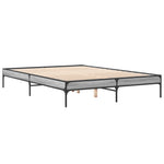 ZNTS Bed Frame Grey Sonoma 160x200 cm Engineered Wood and Metal 845009