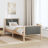Bed frame Brown and dark grey 80 x 200 cm Solid pine wood 878500