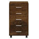 ZNTS Drawer Cabinet with Castors Smoked Oak Engineered Wood 342674