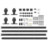 Sliding Door Hardware Kit 427 cm Steel Black 3295788