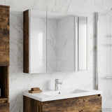Bathroom Mirror Cabinet Smoked Oak 83.5 x 15.5 x 70 cm 889267