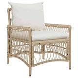 Garden Chair with Cushion Beige 73 x 61 x 77 cm Poly Rattan 42006221