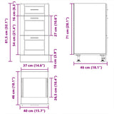 ZNTS Kitchen Base Cabinet Porto Concrete Grey Engineered Wood 854224