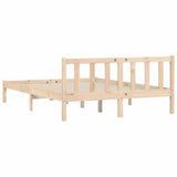 Bed Frame Natural 152 x 203 cm Solid Pine Wood 900317