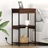 Bedside Cabinet Brown Oak 41 x 31 x 76 cm Engineered Wood 859549