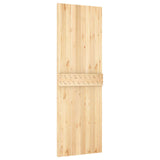 Sliding Door Natural and Black 70 x 210 cm Solid Pine Wood 3444900