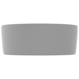 Luxury Wash Basin Round Matt Light Grey 40x15 cm Ceramic 147015