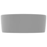Luxury Wash Basin Round Matt Light Grey 40x15 cm Ceramic 147015