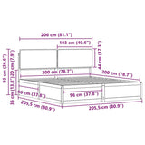Bed Frame with Upholstered Headboard Taupe 200 x 200 cm 3398107