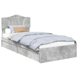 Storage Bed Concrete Grey 100 x 200 cm Engineered Wood 3413127