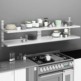 2-Tier Floating Wall Shelves 2 pcs Stainless Steel 200x30 cm 3055899