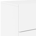 ZNTS Wall-mounted Bedside Cabinet with LED Lights White 836812