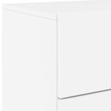 ZNTS Wall-mounted Bedside Cabinet with LED Lights White 836812