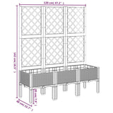 Garden Planter with Trellis Light Grey 120x40x142 cm PP 367927