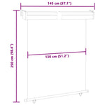 ZNTS Balcony Side Awning 145x250 cm Cream 48425