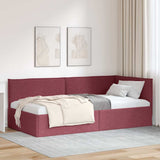 Corner Bed Frame with Headboard Wine Red 90 x 200 cm Velvet 42016466