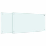 Kitchen Backsplashes 2 pcs White 80x40 cm Tempered Glass 3315786