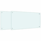 Kitchen Backsplashes 2 pcs White 80x40 cm Tempered Glass 3315786