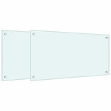 Kitchen Backsplashes 2 pcs White 80x40 cm Tempered Glass 3315786