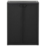 Garden Storage Cabinet Black 65x45x88 cm PP Rattan 151236