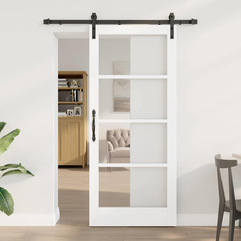 Sliding Door Manual ORKDAL White 86 x 198.5 cm Wood and metal 3331948