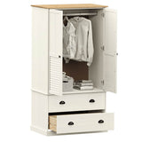 Wardrobe VIGO White 90x55x170 cm Solid Wood Pine 353164