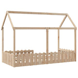 Kids' House Bed Frame without Mattress 90x190 cm Single Solid Wood Pine 850692
