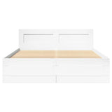 Bed Frame with Drawer 2 pcs White 137 x 188 cm Engineered Wood 3402857
