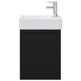 Bathroom Vanity Unit with Tap Black 45.5 x 22.5 x 84 cm 889452