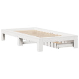 Bed Frame without Mattress White 90x190 cm Single Solid Wood Pine 3309021