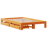 Bed Frame without Mattress Wax Brown 135x190 cm Double Solid Wood Pine 3309016