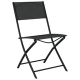 Folding Bistro Set Black Steel, tempered glass, textilene Compact 318765