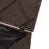 Cushion Box with Storage Brown 50 x 50 x 50 cm Poly Rattan 365409