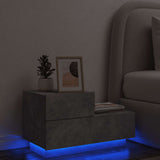 Bedside Cabinet with LED Lights Concrete Grey 70x36x40.5 cm 836780
