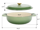 Cast iron 6QT cooking pot - Gradient red - Includes two silicone gloves - Enamel pot 76397171