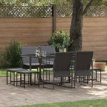 Garden Dining Set 9 pcs Black Steel 3335863